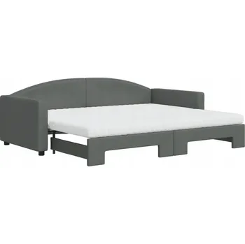 Zahradní lehátko Rozkládací lehátko 2 v 1, tmavě šedé, 223 x 100 x 75 cm / 192,5 cm