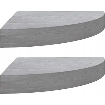 police Stylové Rohové Police MDF a Kov, Šedá Betonu, 25x25x3,8 cm