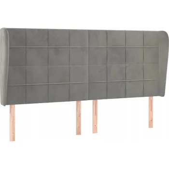 Čelo postele Uszak z Aksamitu Světle šedé, Nastavitelné 163x23x118/128 cm