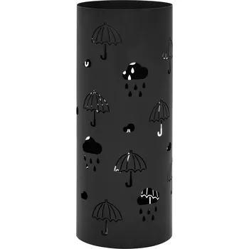 Stojan na deštník Moderní stojan na deštníky s odkapávací miskou, ocel, černý, 20 x 48,5 cm