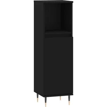 Koupelnový nábytek Koupelnová skříňka s železnými nožičkami, černá, 30x30x100 cm