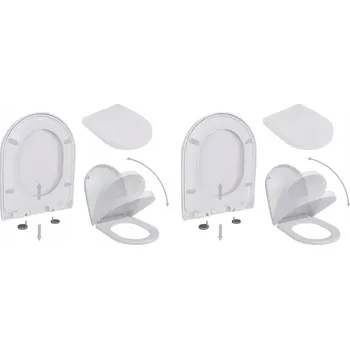 WC sedátko WC sedátko s pomalým sklápěním a funkcí rychlého odepnutí, bílé, 46x36 cm