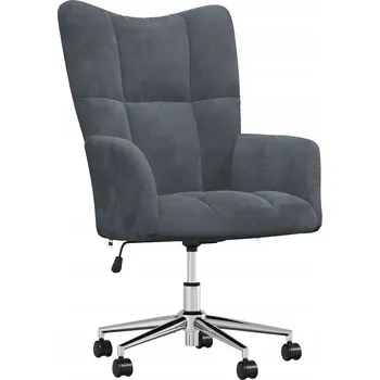 Otočná kancelářská židle z aksamitu, nastavitelná, tmavě šedá, 61,5x69x(94,5-102) cm