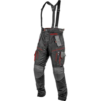 Moto kalhoty enduro kalhoty TRAILER, 4SQUARE - pánská (černá,červená) 2025 Velikost: M