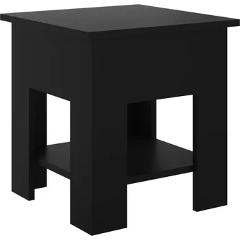 Konferenční stolek Konferenční stolek s poličkou, dřevotříska, černý, 40x40x42 cm