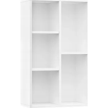 Knihovna Regál na knihy s 5 přihrádkami bílý 50 x 25 x 80 cm