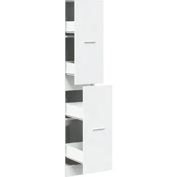 Komoda Lékárnička se 4 zásuvkami, bílá, 30x41x144,5 cm