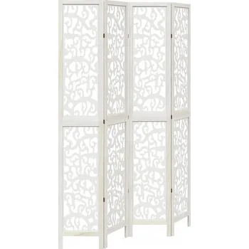 Paraván Paraván s prolamovaným vzorem, bílý, 140-145 x 220 cm, dřevo paulovnie