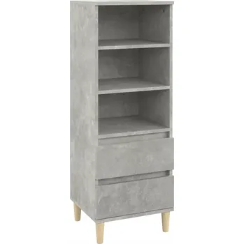 Komoda Boční skříňka z eukalyptového dřeva, šedá Betonu, 40x36x110 cm