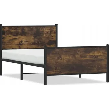 Postel Rám postele 196x105x91,5 cm, kouřový dub, ocel , s čelem postele