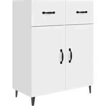 Komoda Boční skříňka z dřevotřísky, 2 Dvířka, 2 zásuvky, bílá