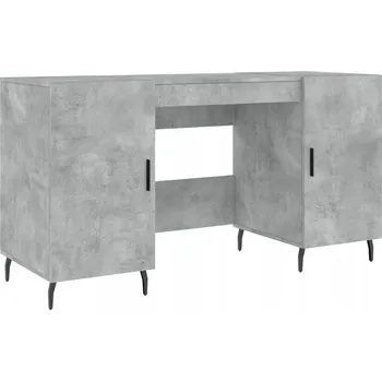 Psací stůl Psací stůl z dřevotřísky se 4 přihrádkami, šedá betonu, 140x50x