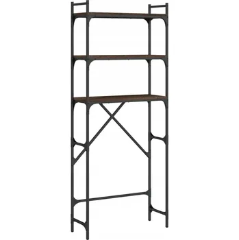 Knihovna Regál nad pračku, 3-úrovňový, dřevotříska, hnědý dub, 67x25x163 cm