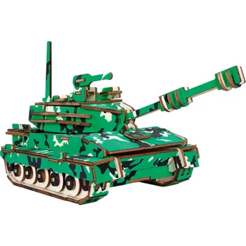 ostatní stavebnice 3D dřevěné puzzle maskáčový tank 23 × 12 × 13,6 cm 137 dílků Laserem řezaný model Ruční montáž s 3D návodem Realistická dekorace a dárek