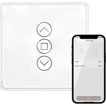 vypínač Dotykový skleněný vypínač pro ovládání rolet, žaluzií a garnýží s WIFI – bílý