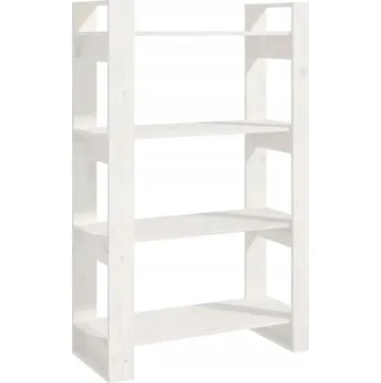 Knihovna Knihovna / Regál z masivní borovice, bílý, 80 x 35 x 125 cm