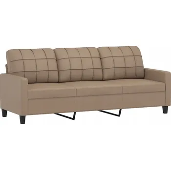 Pohovka Třímístná pohovka z umělé kůže, cappuccino, 198 x 77 x 80 cm