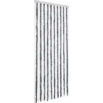 Síť proti hmyzu Závěs proti hmyzu z polypropylenového šenilu, šedo-bílý, 90x200 cm