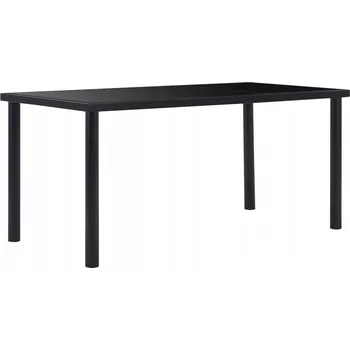 Jídelní stůl Jídelní stůl z tvrzeného skla a kovu, černý, 160x80x75 cm