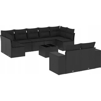 Modulární zahradní nábytek z PE ratanu, černý, rozměry: 62 x 62 x
