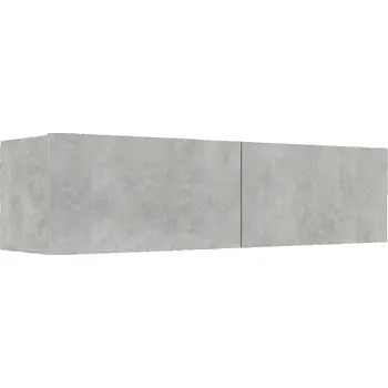 Komoda Nástěnná RTV skříňka, 2 přihrádky, šedý betonu, 120x30x30 cm