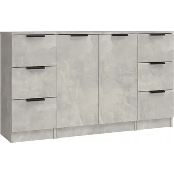 Komoda Minimalistická skříňka 3 zásuvky 30x30x70cm a 2 Dvířka 60x30x70cm, šedá