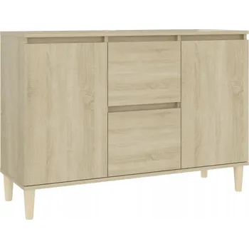 Komoda Minimalistická skříňka se se 2 zásuvkami a 2 dvířky, Dub Sonoma, 101x35x7