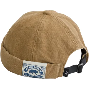 Čepice Unisex manšestrová čepice bez okraje z bavlny Nastavitelný retro dockerský klobouk Streetwear hip hop styl Kopulovitý klobouk pro muže a ženy béžova