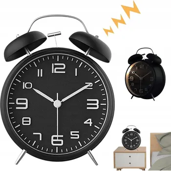 Budík KOVOVÝ BUDÍK 10 CM S PODSVÍCENÍM - TICHÝ PRO HLUBOKÝ SPÁNEK