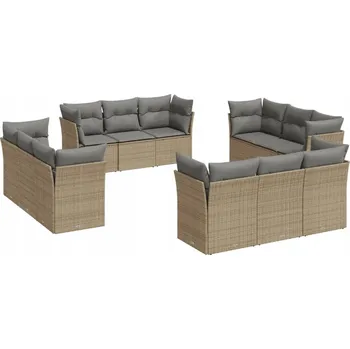 Béžová zahradní nábytková souprava s polštáři, rozměry: 62x62x69 cm, 55x62x69