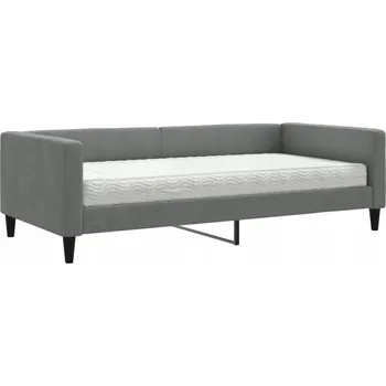 Postel Tmavě šedá pohovka/postel 2v1 s matrací 223x110x68 cm