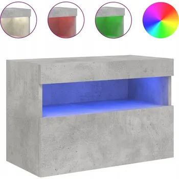 Televizní stolek Závěsná skříňka pod TV s RGB LED osvětlením, dřevěný materiál