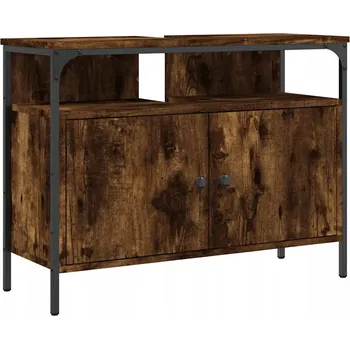 Koupelnový nábytek Koupelnová skříňka s deskou pod umyvadlo, kouřový dub, 80x30x60 cm