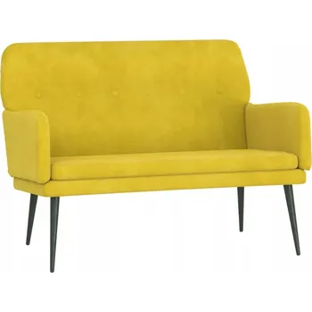 Zahradní lavice Sametová lavice se šikmým opěradlem, žlutá, 108x79x79 cm