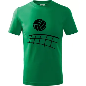 Volejbalová síť - Tričko dětské bavlněné - 98 cm / 2 roky ( Středně zelená )
