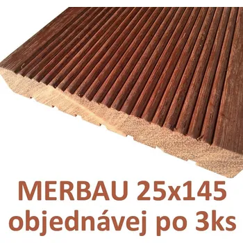 Terasové prkno Prkno MERBAU 25x145, délka 4590mm (Tropické dřevo)