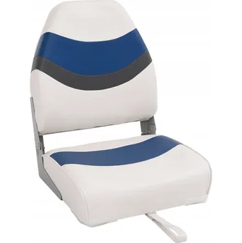 Křeslo Skládací čalouněné křeslo do lodi, voděodolné, bílo-modro-šedé