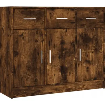 Komoda Klasická skříňka, kouřový dub, 91x28x75 cm