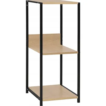 Knihovna Industriální regál se 3 policemi, černý a dubový, 33,5x39,6x79,7 cm