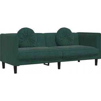 Pohovka Třímístná sametová pohovka tmavě zelená 193,5x77x70 cm