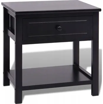Noční stolek Noční stolek ze dřeva paulovnie černý 40x29x42 cm