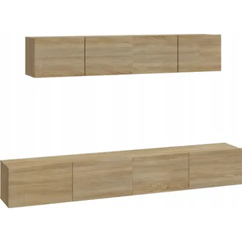 Televizní stolek Sada TV skříněk k zavěšení na zeď, dub Sonoma, 60x30x30 cm a 80x30x