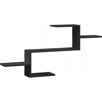 police Nástěnná police z dřevotřísky, černá, 104x15x49 cm