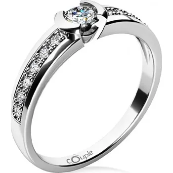 Prsten Couple, Zásnubní prsten Marylin z bílého zlata a zirkonů, vel. 57, prům. 18.1 mm, 585-68-1-4229.1B00.0.57.001