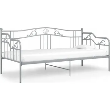 Pohovka Rozkládací pohovka s kovovým rámem, šedá, 206x95x91,5 cm