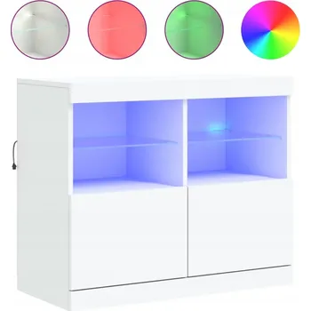 Komoda Moderní komoda s RGB LED osvětlením, dřevotříska, bílá, 81x37x67 cm