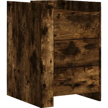 Noční stolek Noční stolek se 3 zásuvkami, kouřový dub, 45 x 50 x 65 cm