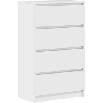 Komoda Komoda Minimalistická Bílá Lesklá se 4 Zásuvkami 60x35x98,5 cm
