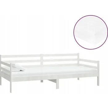 Postel Bílá válenda s matrací 90x200 cm z masivního borovicového dřeva