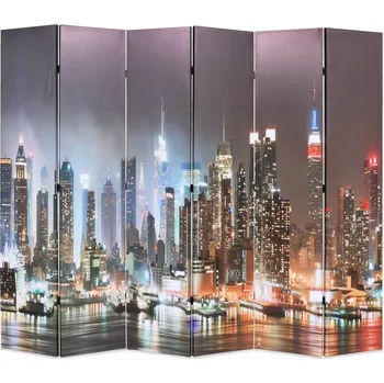 Paraván Paraván "Noční New York" z masivního jedlového dřeva, 228 x 170 cm, potisk